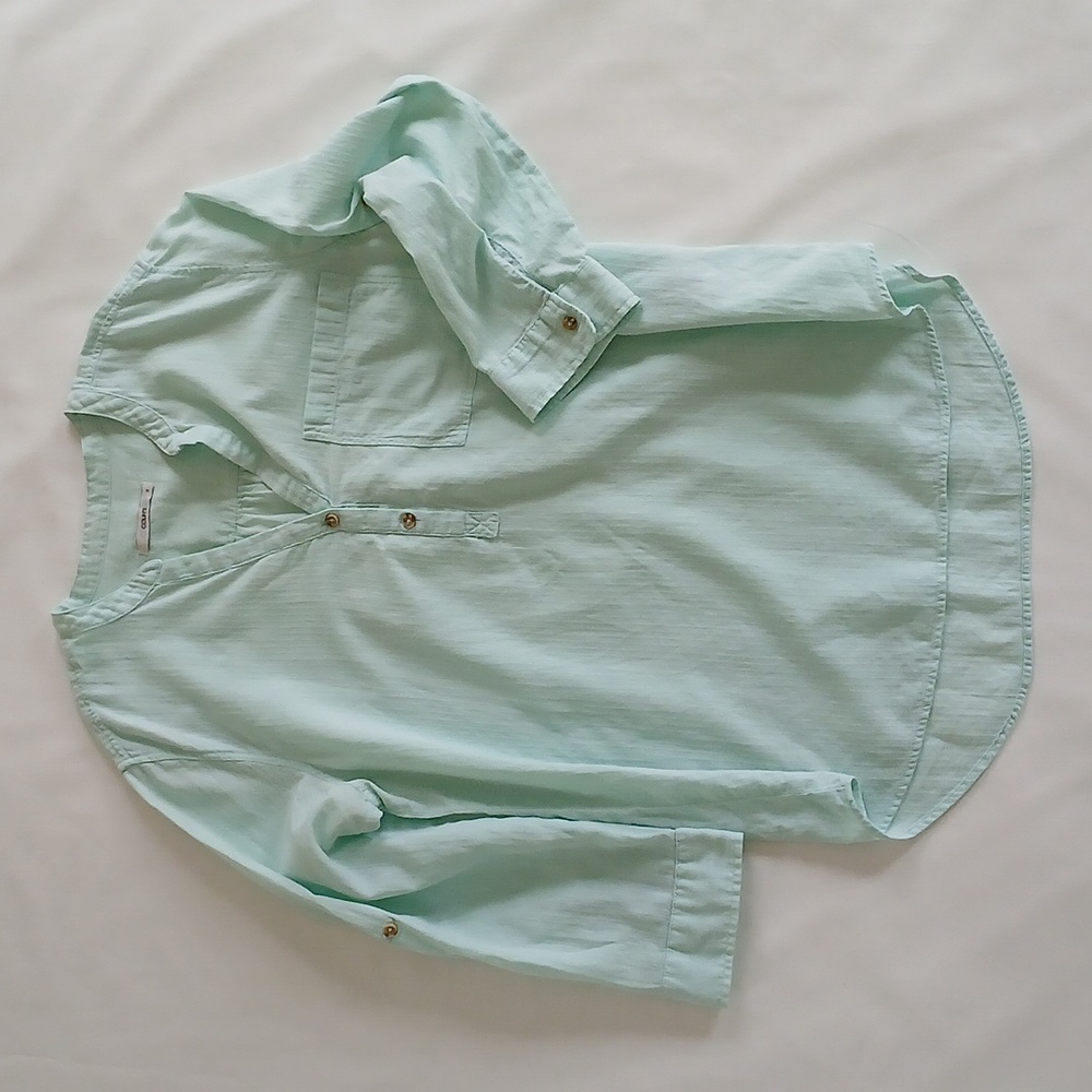 Mint Green Button-Up Shirt
